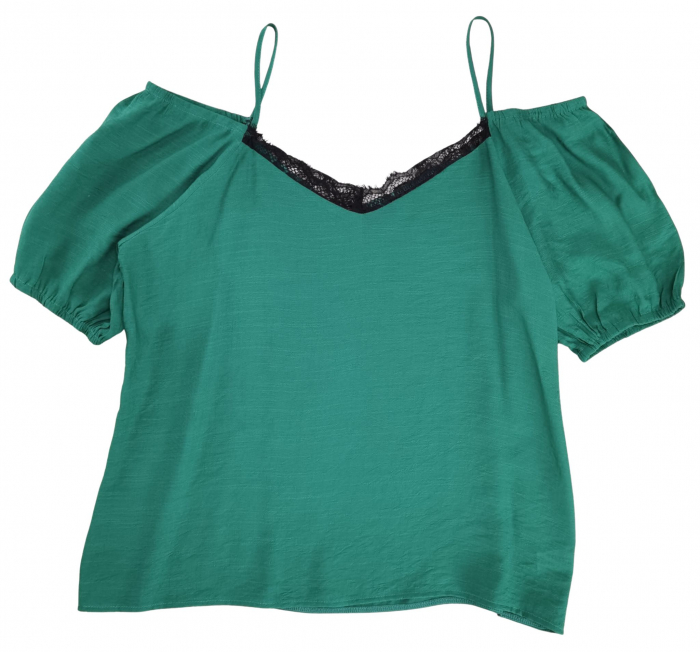 Tricou verde cu dantela Femei-XL [2]