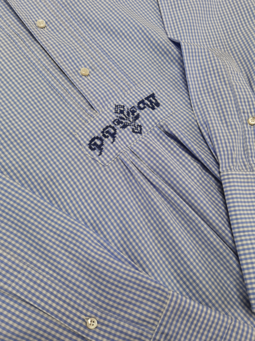 Camasa bleu in carouri Vintage Femei-L [5]