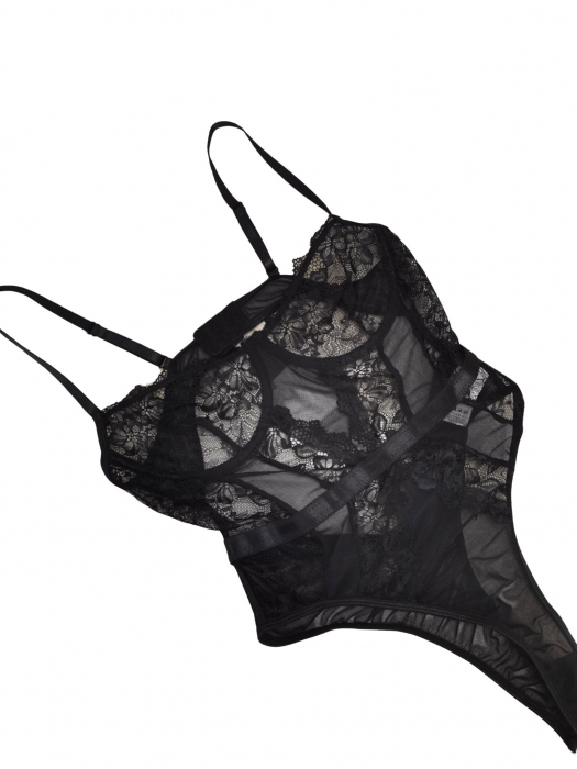 Body negru cu dantela Femei-M [2]