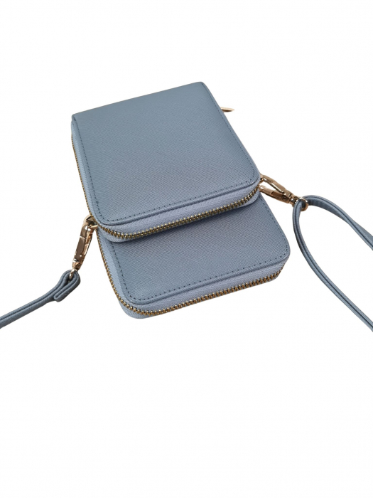 Geanta albastra crossbody Femei [3]