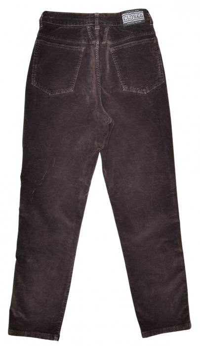 Pantaloni maro velur Vintage Femei-L [3]