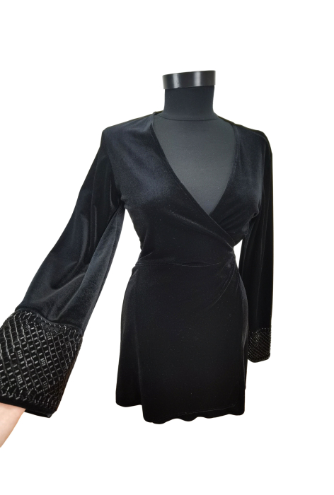 Rochie catifea parte peste parte Femei-XS [4]