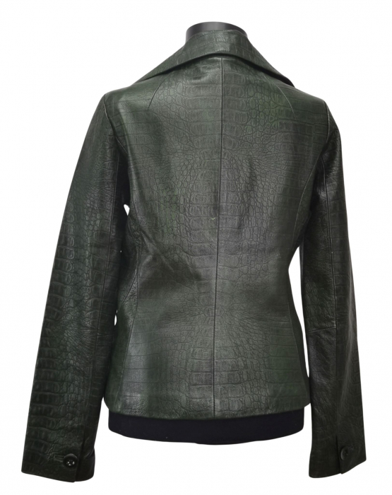 Geaca piele verde Femei-S [2]