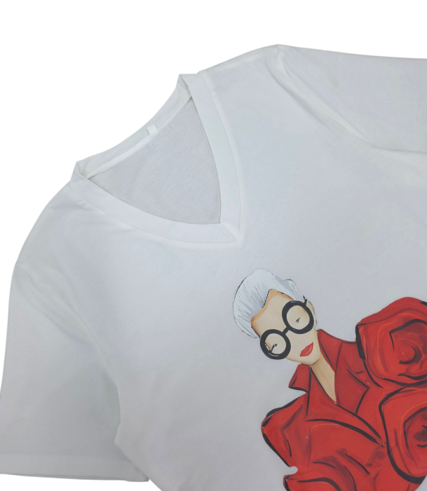 Tricou alb inscriptionat Femei-S [3]