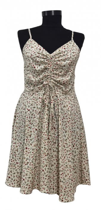 Rochie bej inflorata Femei-S [1]