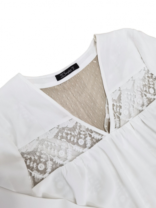 Bluza alba Retro Femei-M [3]