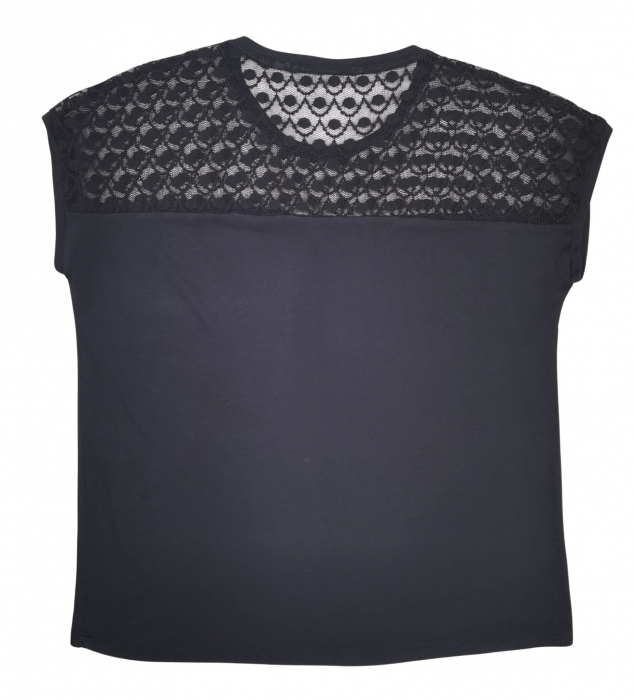 Tricou negru cu dantela Femei-S [2]