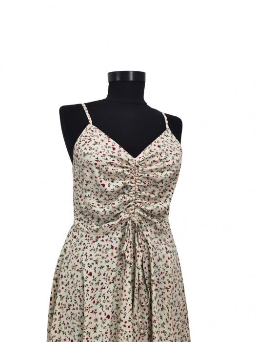Rochie bej inflorata Femei-S [3]
