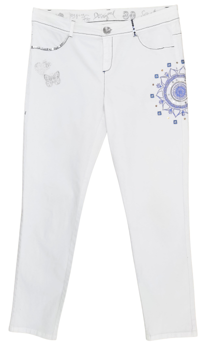Pantaloni albi Desigual Femei-M [1]