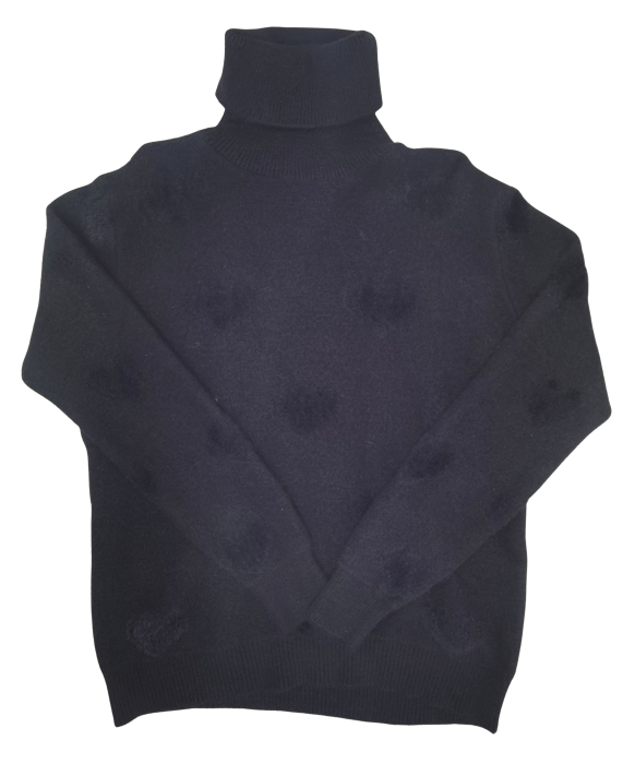 Pulover negru cu model Femei-L [2]