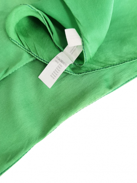 Esarfa verde matase Femei [3]
