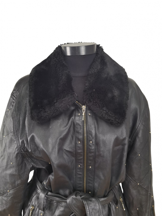 Palton scurt piele Vintage Femei-L [3]