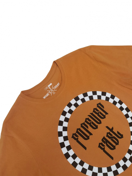 Tricou portocaliu inscriptionat Barbati-L [2]