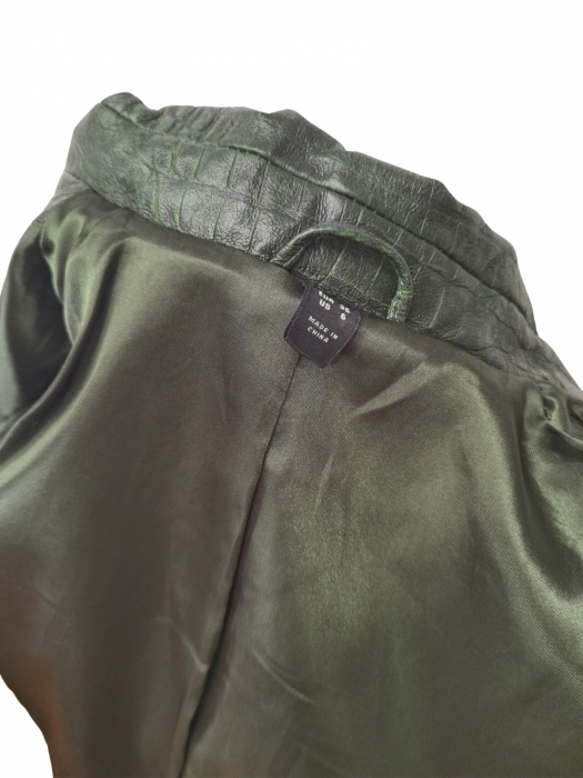 Geaca piele verde Femei-S [7]