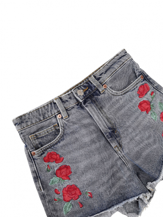 Blugi scurti cu broderie Femei-XS [3]
