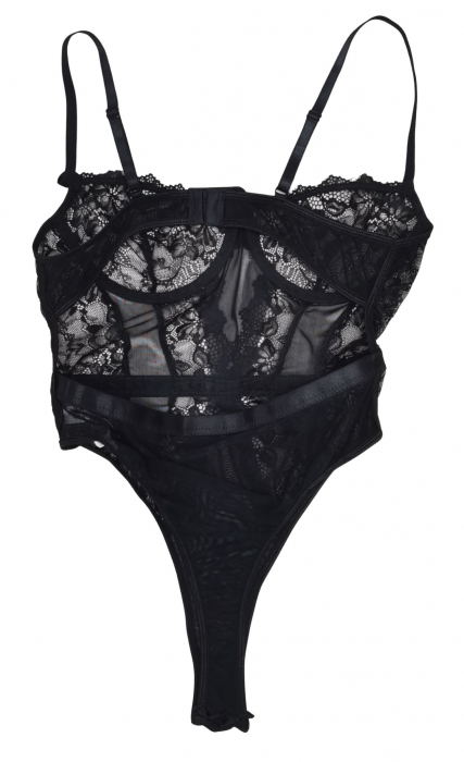 Body negru cu dantela Femei-M [3]
