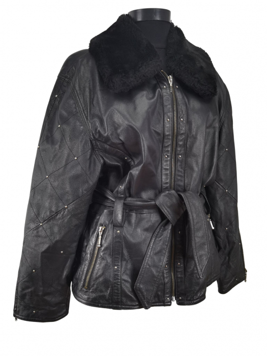 Palton scurt piele Vintage Femei-L [4]