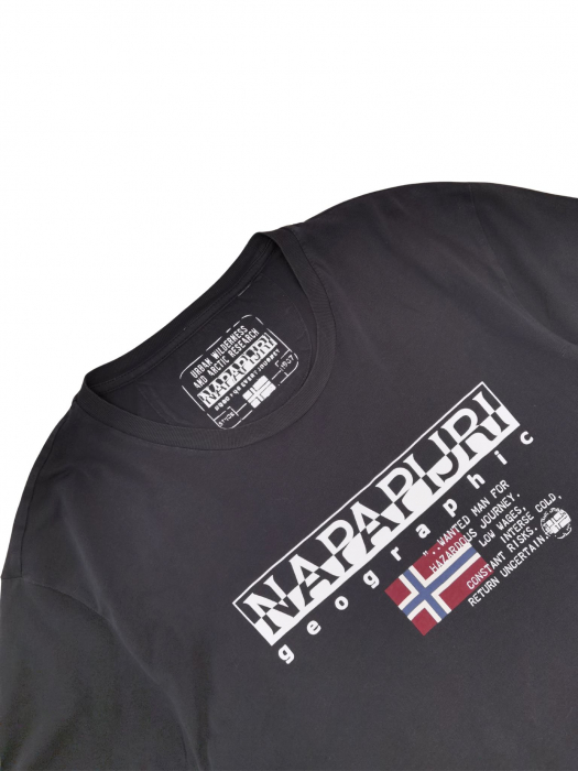 Tricou negru Napapijri Barbati-XXL [3]