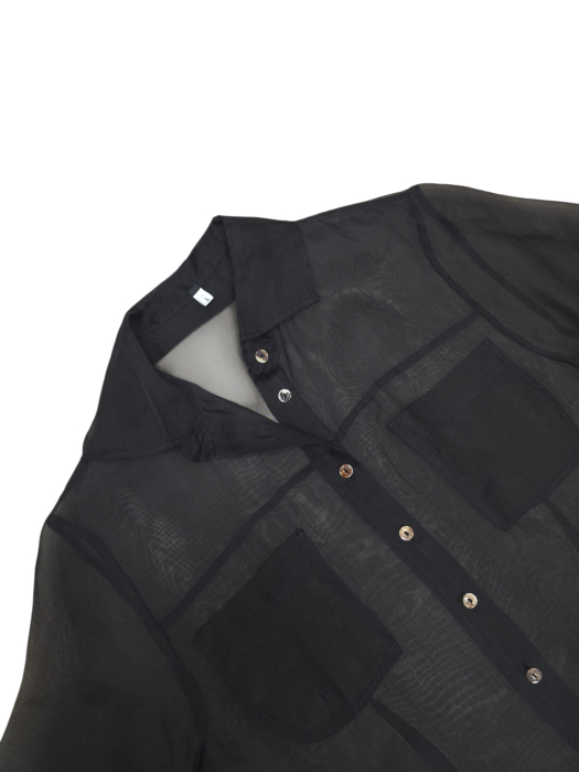 Camasa neagra matase Femei-L [3]