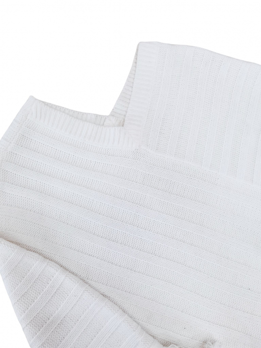 Poncho alb Retro Femei-One size [3]