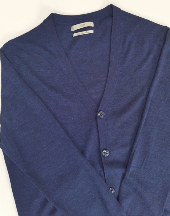 Cardigan bleumarin din lana MANGO Femei-L [5]
