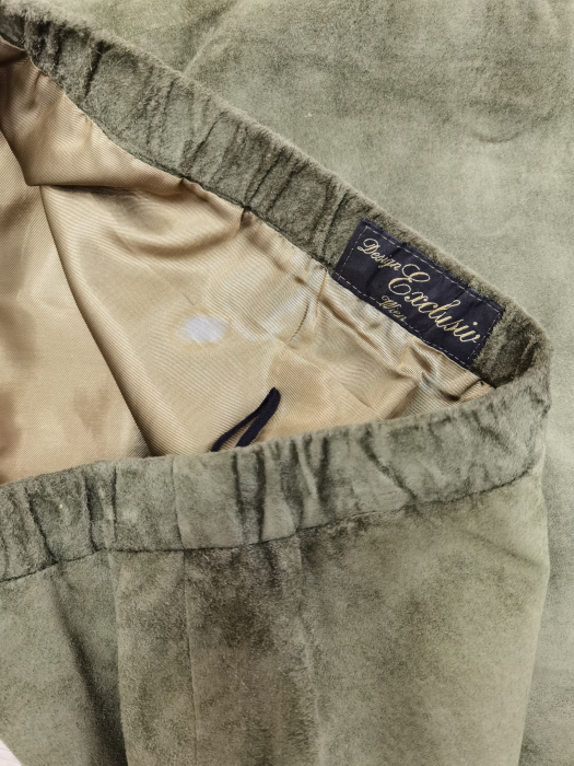 Fusta verde piele intoarsa Vintage Femei-L [4]