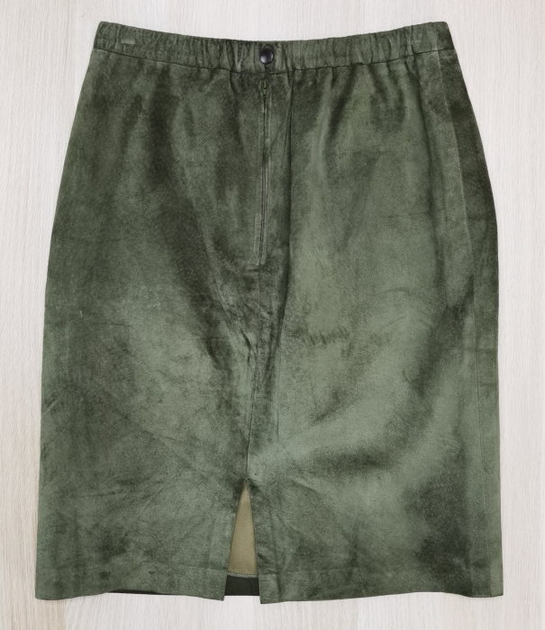 Fusta verde piele intoarsa Vintage Femei-L [2]