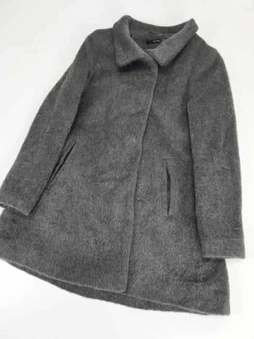 Palton gri din lana si mohair Femei-XS [3]