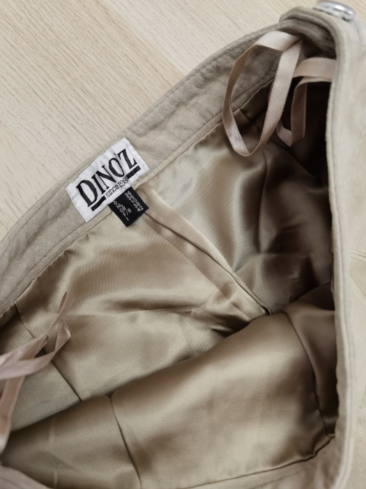 Pantaloni bej piele Vintage Femei-S [3]