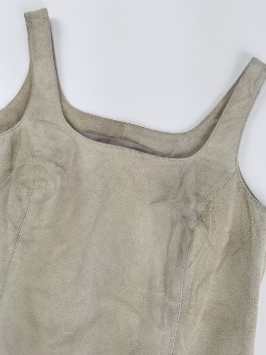 Top bej din piele intoarsa vintage Femei-S [3]