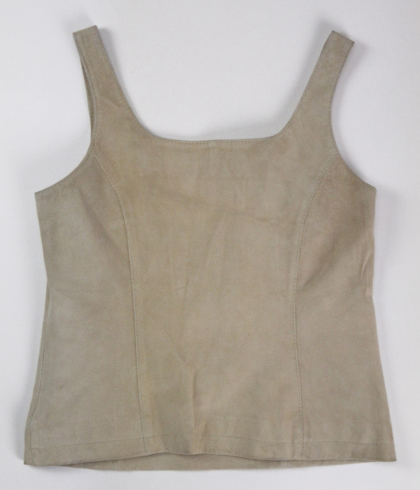Top bej din piele intoarsa vintage Femei-S [5]