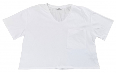 Tricouri Femei - Tricou alb crop top Shana Femei-XL