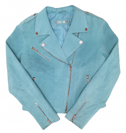 Geci subtiri Femei - Geaca albastra piele Retro Femei-XS