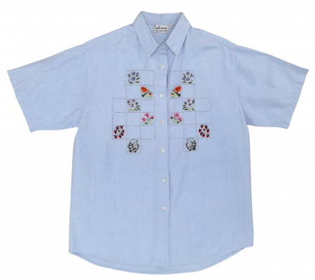 Camasa cu maneca scurta Femei - Camasa cu broderie Retro Femei-M
