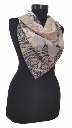 Accesorii Femei - Esarfa bej cu model Femei