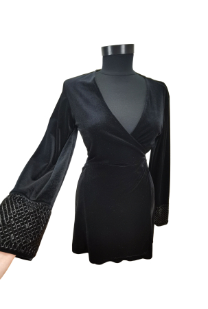 Rochie catifea parte peste parte Femei-XS [3]