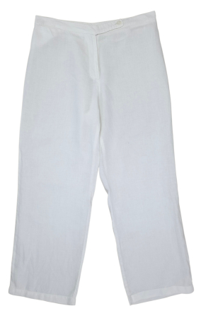Femei - Pantaloni din in albi Femei-S