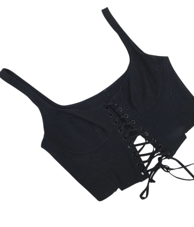 Crop top negru Femei-XS [2]