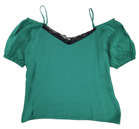 Femei - Tricou verde cu dantela Femei-XL