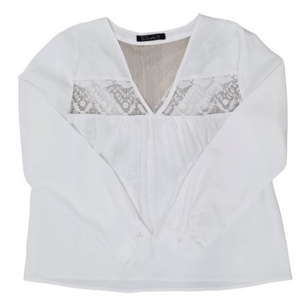 Bluze Femei - Bluza alba Retro Femei-M