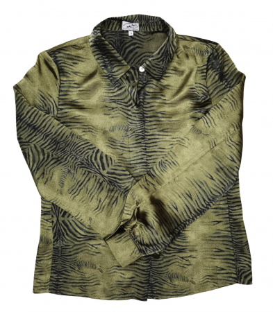 FEMEI - Camasa verde satinata Vintage Femei-S