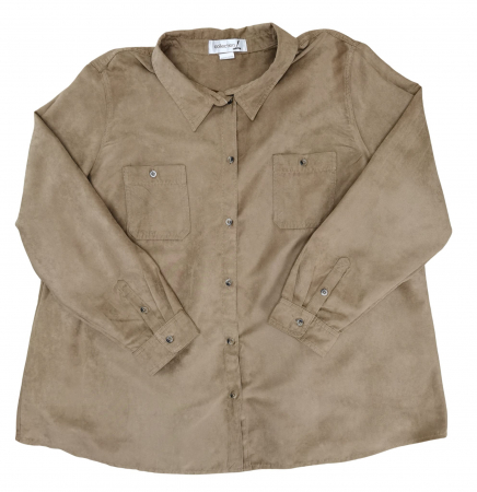 Camasi cu maneca lunga Femei - Camasa maro Vintage Femei-XXL