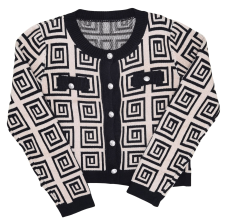 Noutati - Pulover cu model Retro Femei-S