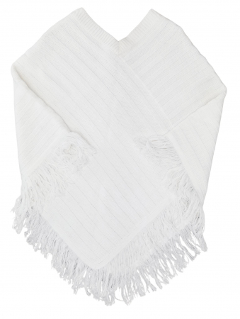 Poncho alb Retro Femei-One size [1]