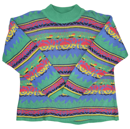 Noutati - Pulover cu model Retro Femei-XL