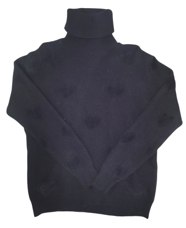 Pulover negru cu model Femei-L [1]