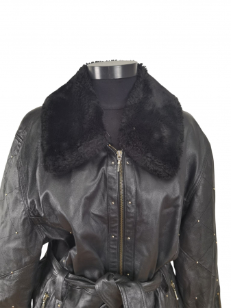 Palton scurt piele Vintage Femei-L [2]
