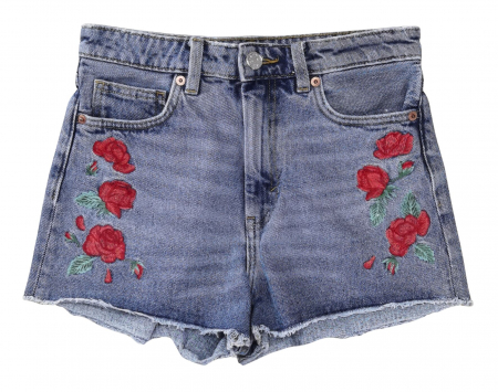 Pantaloni scurti Femei - Blugi scurti cu broderie Femei-XS