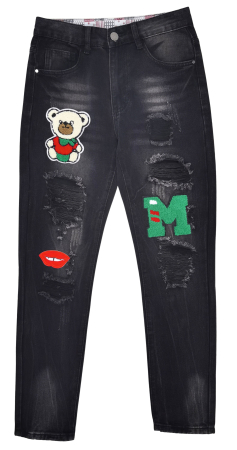 Blugi Femei - Blugi gri cu model Femei-M