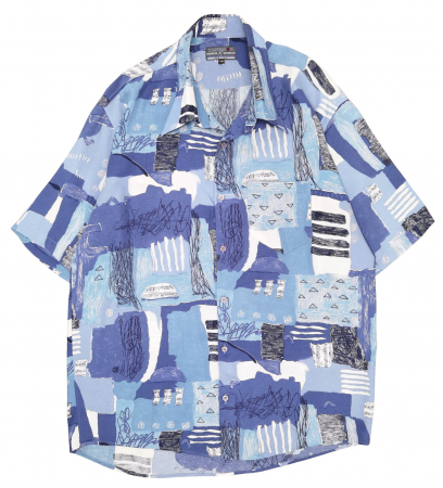 Camasi cu maneca scurta Barbati - Camasa cu imprimeu Vintage Barbati-XXL